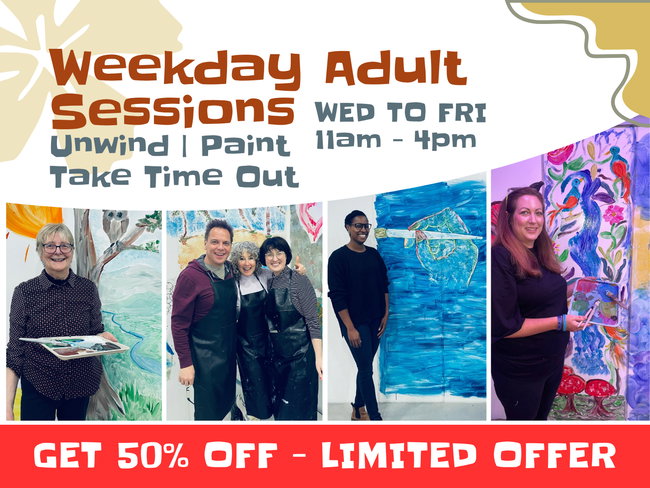 50% OFF Adult Weekday Experiences | Unwind, Paint & Take Time Out