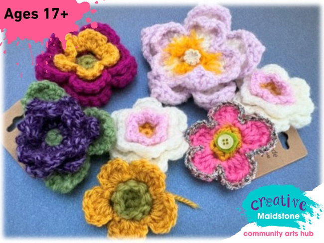 Creative Maidstone | Crochet Flower Brooch | Tuesday 29 September