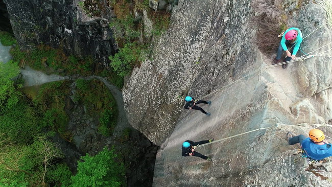 Abseiling, Cathedral Quarry (Age 12+) with Path to Adventure 