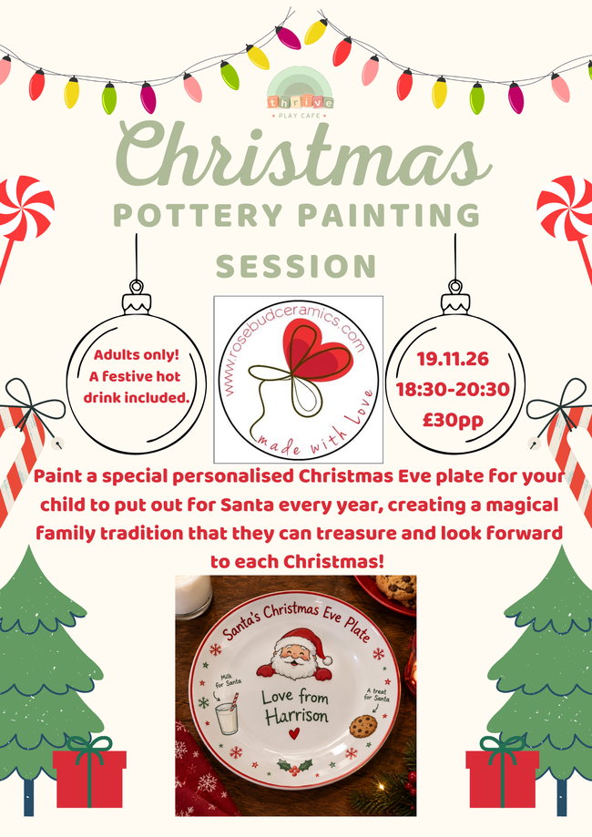 🎄 Christmas Eve Plate Painting with Rosebud Ceramics — Adults Only 🎄