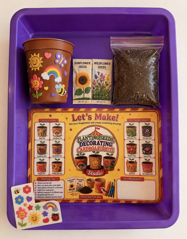 Decorate, plant & grow seedlings