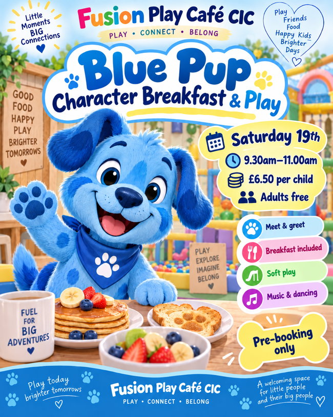 Blue Pup Character Breakfast & Play 🐶💙