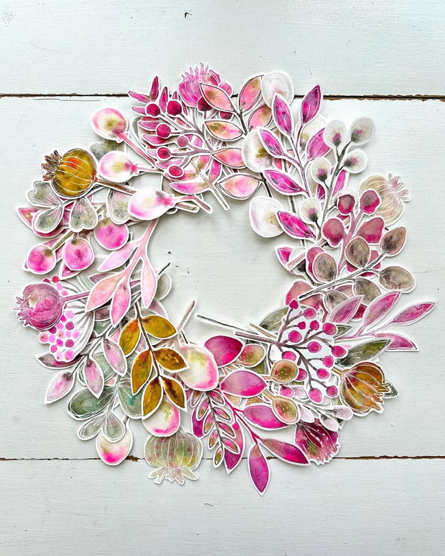 Watercolour Everlasting Autumn Wreath Workshop with Heather at HQ 