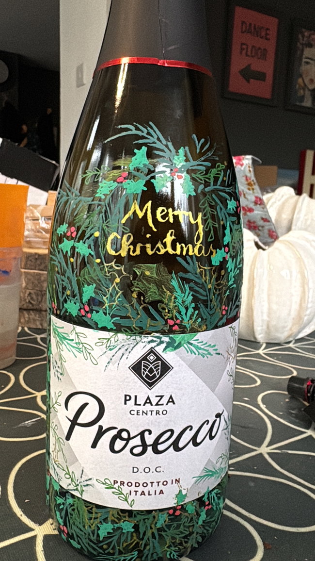 Paint your Prosecco Bottle Painting Experience with Heather at HQ