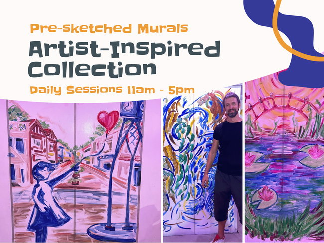 Artist Inspired Adult Mural Painting with Pre-Sketched Templates