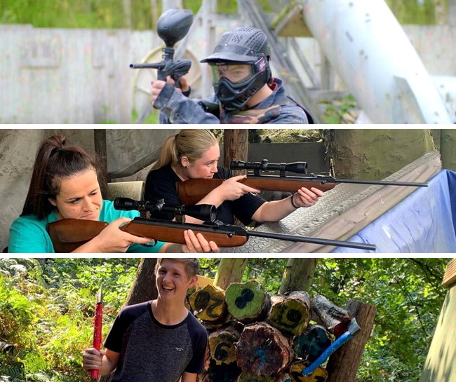 Junior Paintball, Air Rifle Shooting & Axe Throwing 