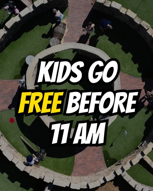 Tee Off for Free – Before 11!  1 Free Child per Adult Before 11:00