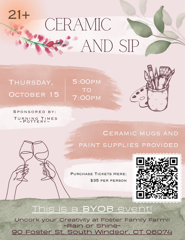 10.15.26 Ceramic and Sip at Foster Farm