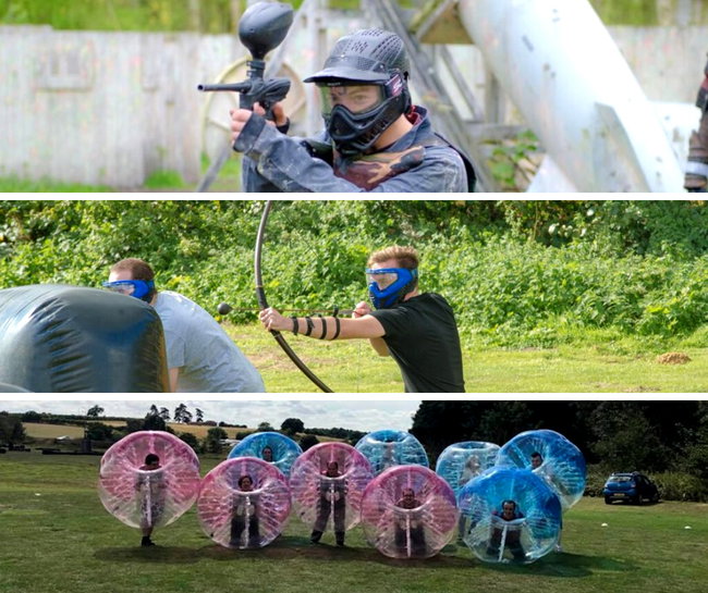 Paintball, Battlezone Archery & Bubble Football