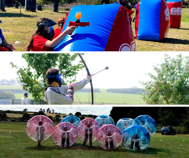 Gel Master, Bubble Football & Battlezone Archery