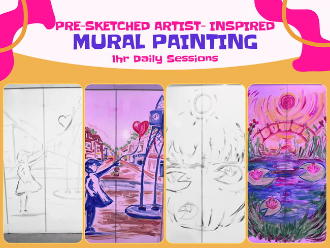 Artist Inspired Adult Mural Painting with Pre-Sketched Templates