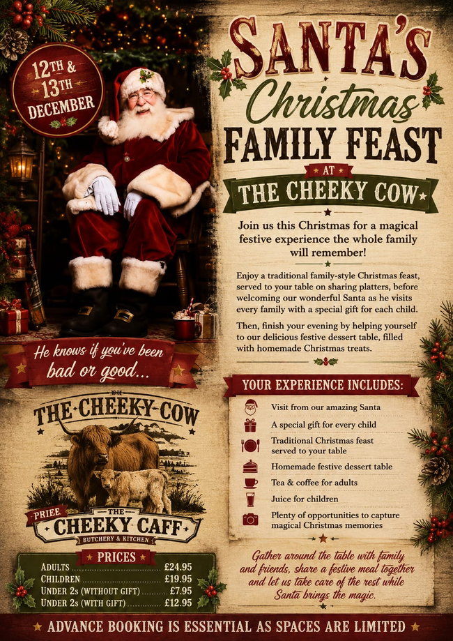 🎅 Santa's Christmas Family Feast at The Cheeky Cow 🎄