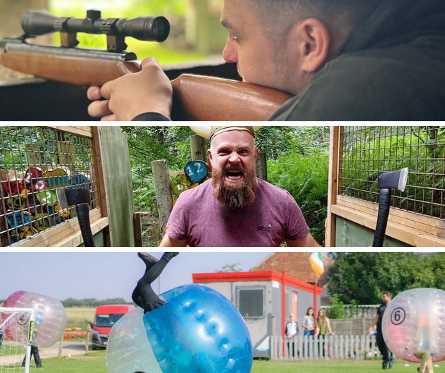 Air Rifle Shooting, Axe Throwing & Bubble Football