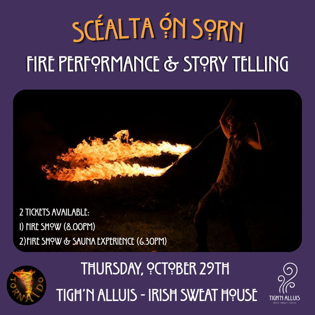 FIRE PERFORMANCE & MYTHOLIGICAL STORY TELLING WITH AIDAN RING (Thursday, October 29th)