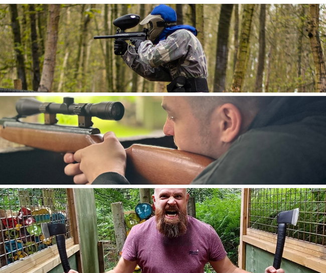 Paintball, Air Rifle Shooting & Axe Throwing 