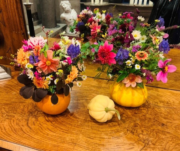 Pumpkin Flower arrangement workshop with Thornbridge Blooms